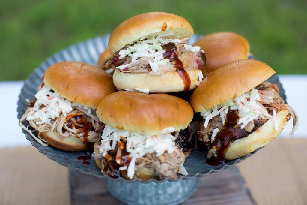Scoot's BBQ sandwiches on a plate